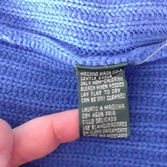 Ralph Lauren 100% Cotton Blue Hooded Cardigan XL - Picture 9 of 9